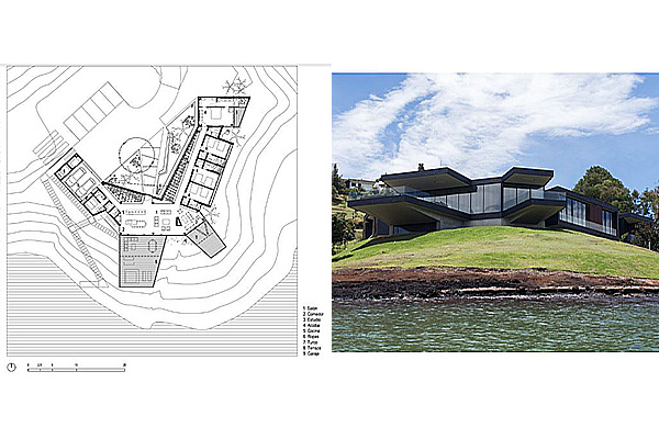 Casa Veragua, ubicada en El Peñol y diseñada por la profesora Cristina Vélez Osorio. Imagen 1: cortesía Cristina Vélez Osorio. Imagen 2: tomada de arquitecturapanamericana.com (bit.ly/3gYnYxd)