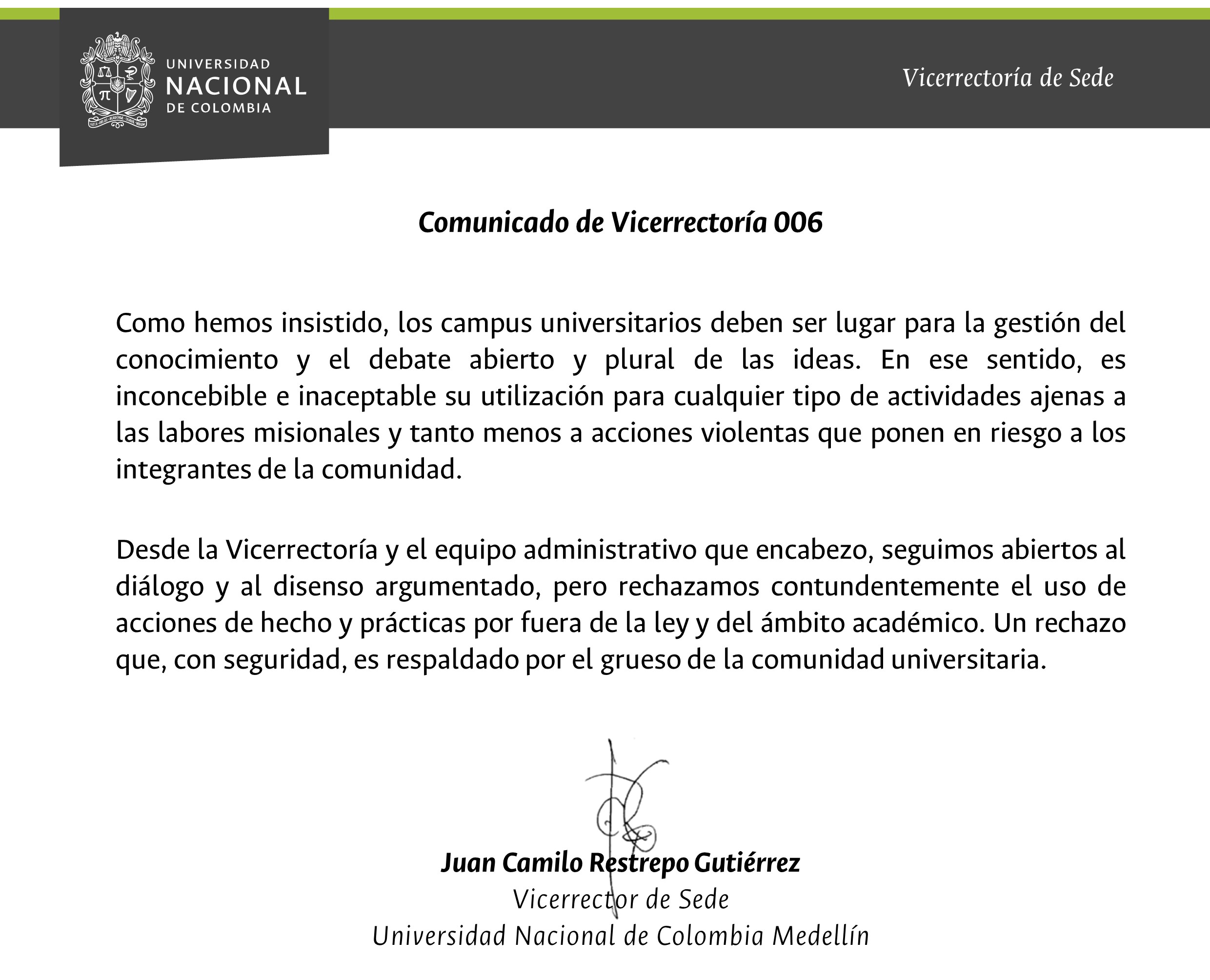 Comunicado 006 2019