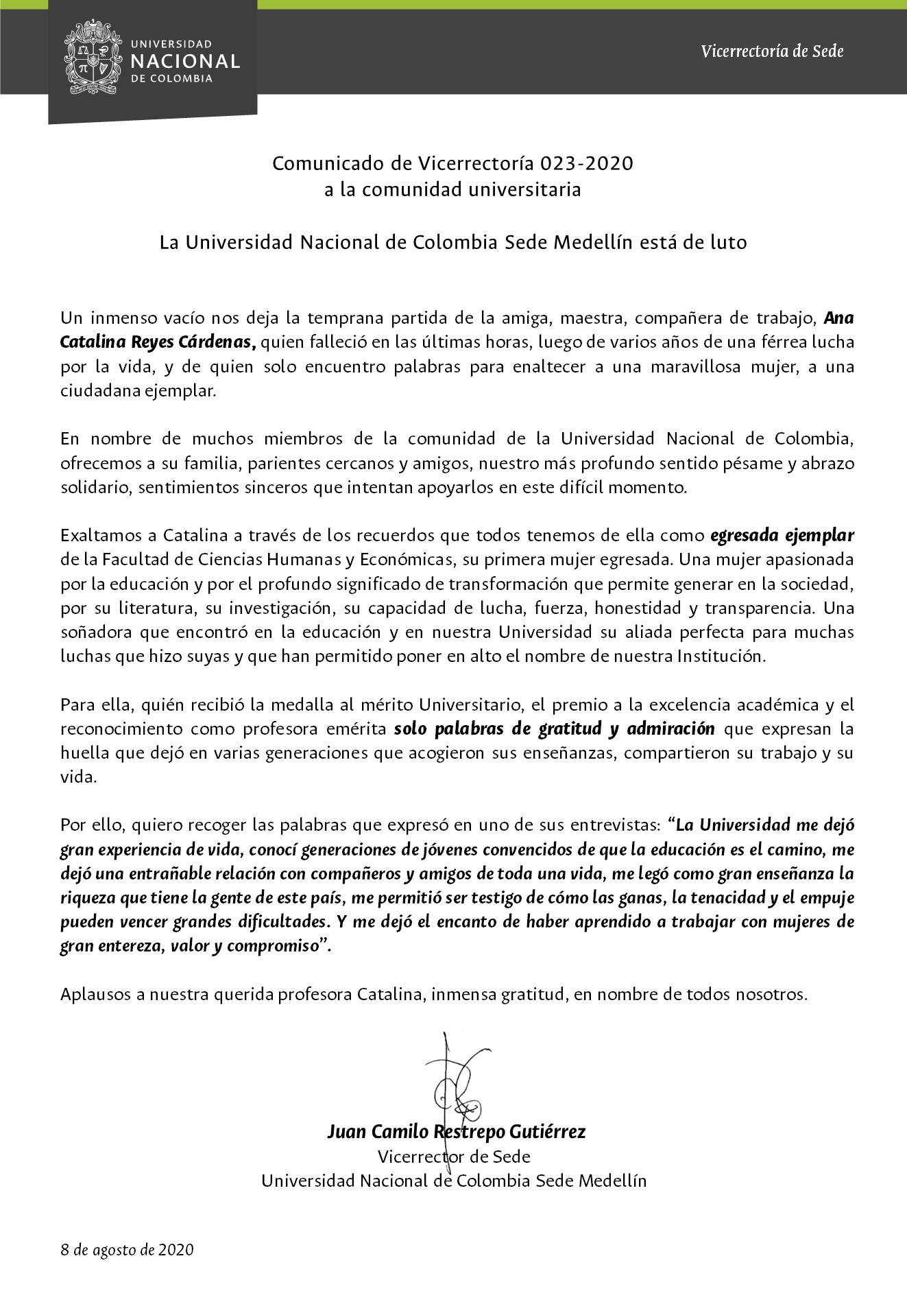 08 08 2020 Comunicado de Vicerrectoria 023 2020