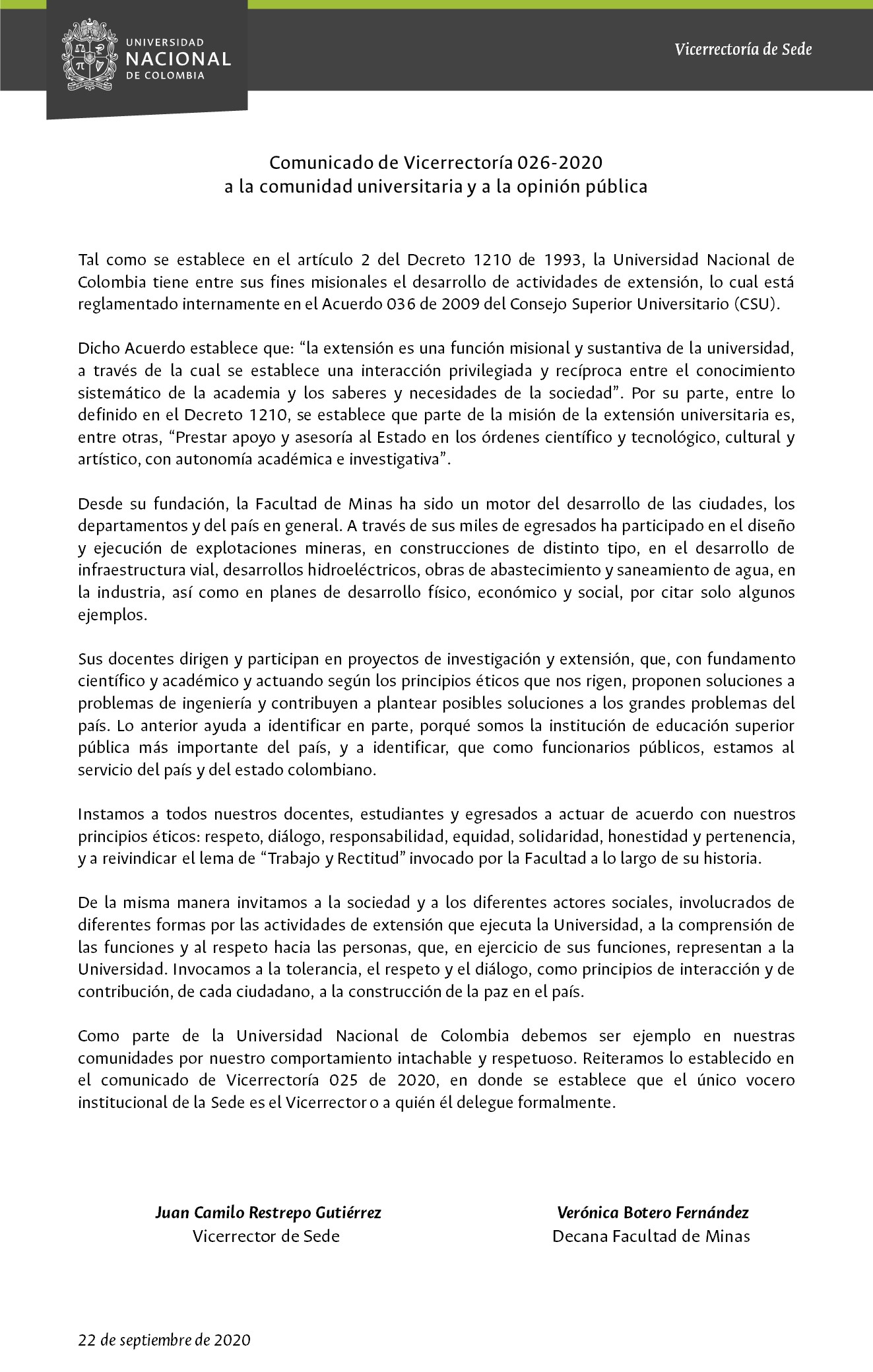 08 08 2020 Comunicado de Vicerrectoria 023 2020
