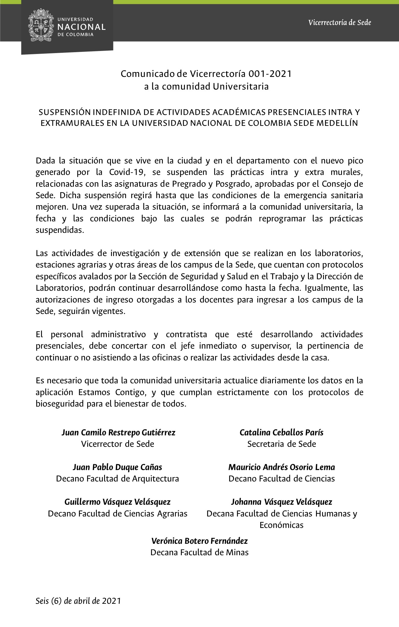 08 08 2020 Comunicado de Vicerrectoria 023 2020