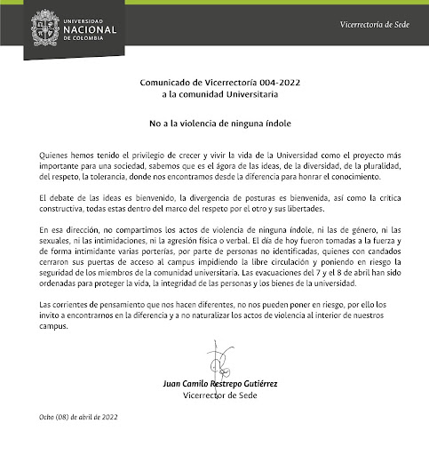 Comunicado 001 de 2022
