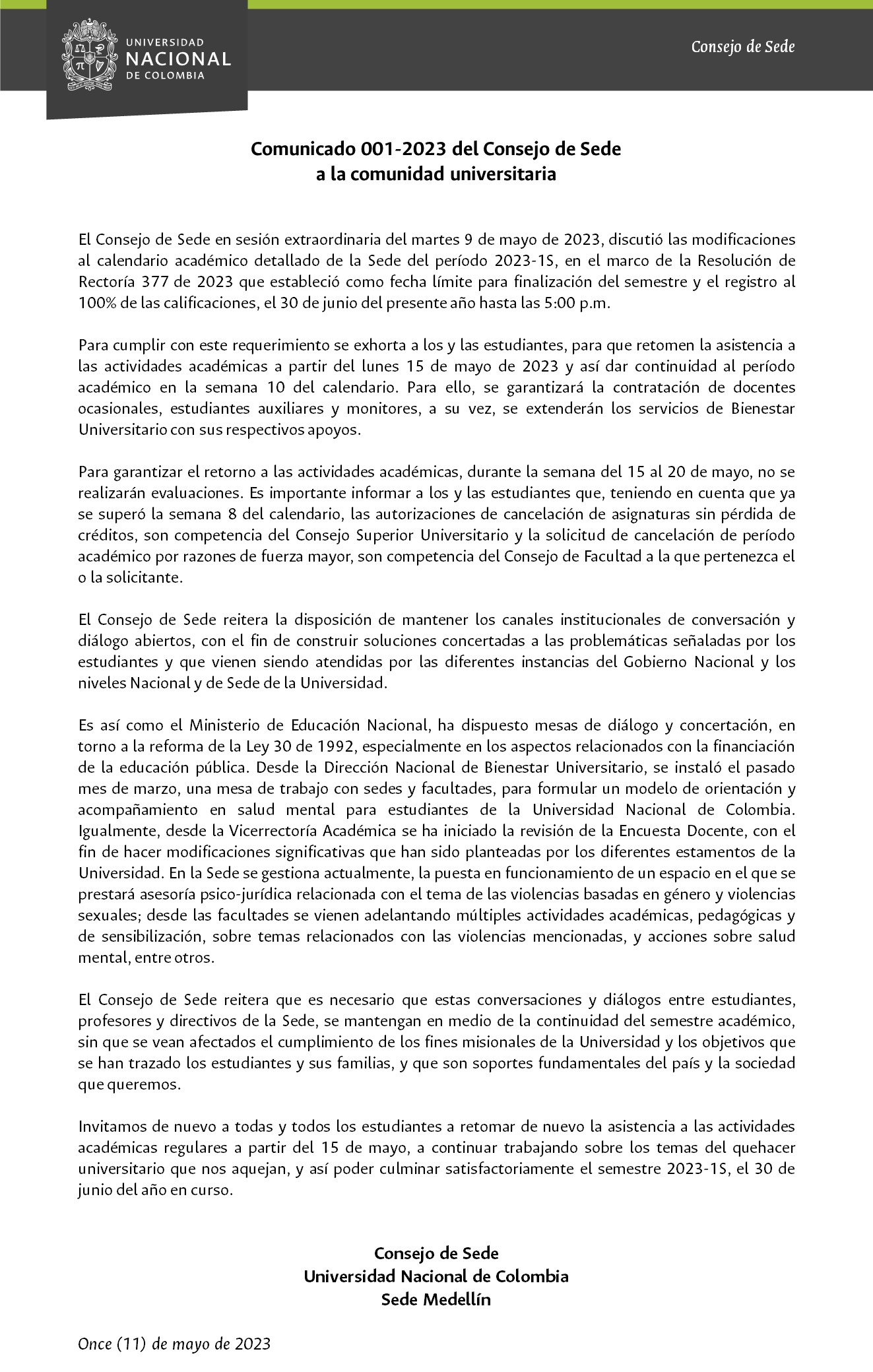 Comunicado 013 de 2022
