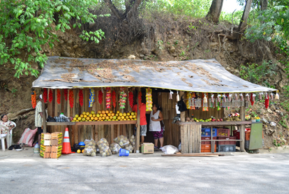 Puesto de frutas en la vía principal Santa Fe de Antioquia. Foto cortesía.