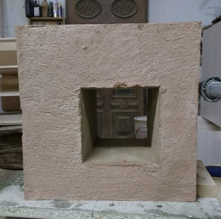 Módulo de tapia prefabricada diseñado por los estudiantes. Foto cortesía.
