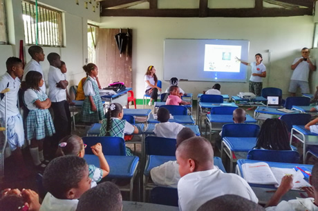 El proyecto OTREC fue socializado a unos 100 niños. Foto: cortesía Johanna Yepes Palacio.