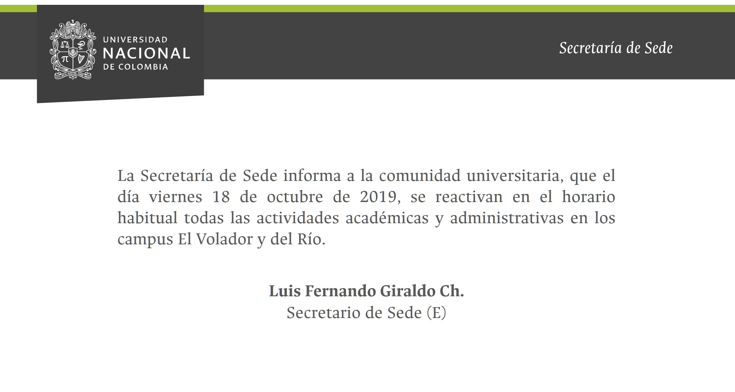 Comunicado030 SecretariadeSede