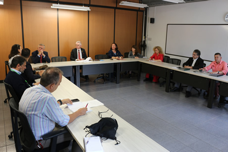 En la reunión con las directivas de la Sede se socializaron algunos de los temas en común de ambas instituciones.