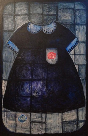 Obra de Paulina Arango técnica mixta sobre lienzo. Foto: cortesía Paulina Arango.