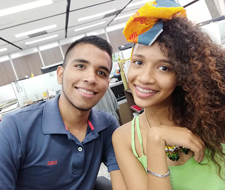 Jorge Polo y Angie Redondo, estudiantes de Ingeniería de Minas y Metalurgia. Foto: cortesía Jorge Polo.