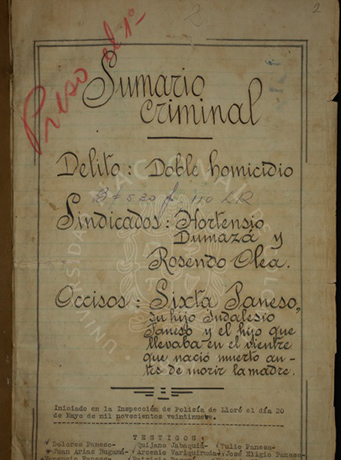 El expediente 10860 consta de 107 páginas lleno de declaraciones, anexos, telegramas, cartas y solicitudes. Cortesía Laboratorio de Fuentes Históricas