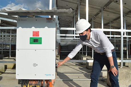 La planta solar fue instalada en la sede de ISA en Medellín. Foto: cortesía Jairo Espinosa.