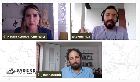 Los periodistas José Guarnizo y Jonathan Bock, conversaron con la jefe de la Oficina de Unimedios Medellín, Natalia Acevedo Serna, sobre la desinformación en la era de las redes sociales.