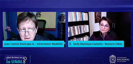 La rectora Dolly Montoya Castaño fue la invitada especial a la última sesión de ¿Qué decimos en la UNAL? en el 2020. Foto: reproducción.