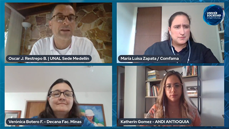 La cátedra, moderada por el profesor Oscar Jaime Restrepo, evidenció los grandes retos y compromisos que tienen las universidades y empresas en torno a la participación de las mujeres. Foto: Reproducción.