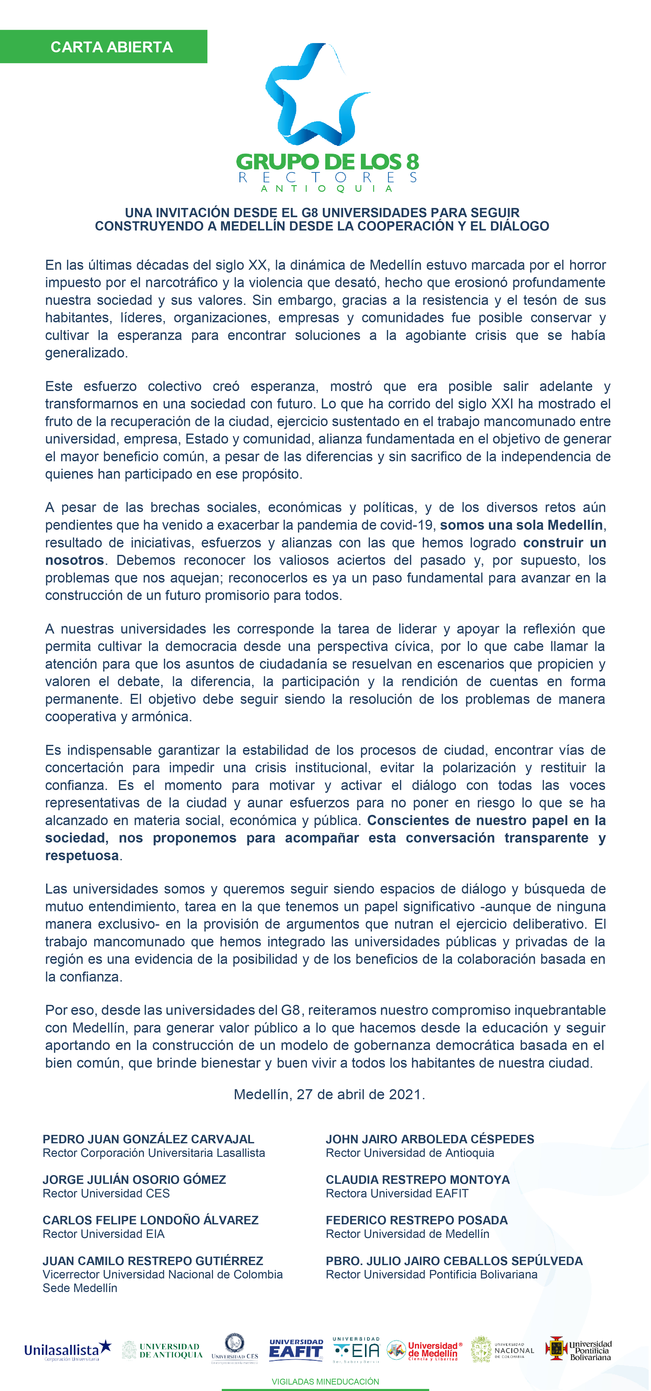 Comunicado G8 27 de abril 01 01