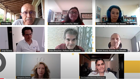 En el conversatorio participaron profesores de las facultades de Minas y Ciencias. Foto: reproducción.