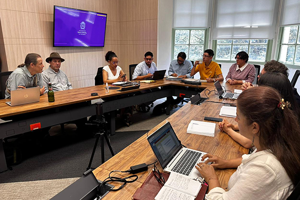 Previamente al Foro, las directivas de la Sede Medellín dialogaron con el ministro y el viceministro de Educación. Foto Unimedios.