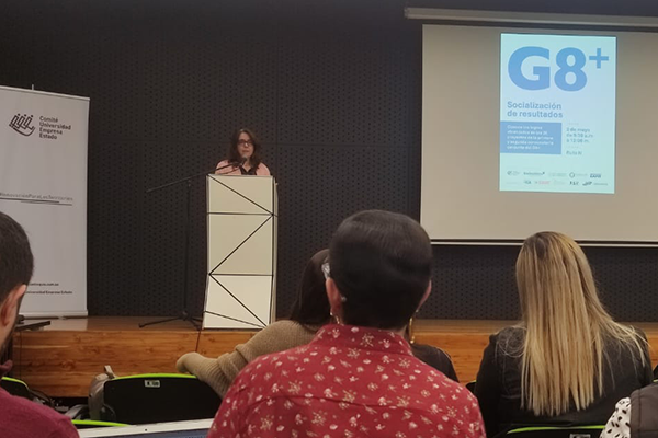 "Para trascender necesitamos más actores que se alineen a nuestras propuestas, necesitamos la participación de los tres actores, universidad, empresa y Estado". Nathalia Vélez López de Mesa, Vicerrectora EIA. Foto Unimedios Medellín.