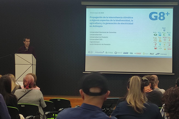 Iniciativa"Propagación de la intermitencia climática a algunos aspectos de la biodiversidad, la agricultura y la generación de electricidad en Antioquia". "Este proyecto nos ha permitido articular diferentes empresas, públicas y privadas". Andrés Ochoa, UNAL Medellín. Foto Unimedios Medellín.