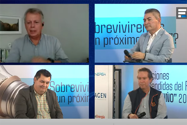 En la parte superior de la izquierda Ricardo Ávila, en la parte inferior izquierda Santiago Arango, en el recuadro superior derecho Luis Fernando Londoño y en el inferior derecho Ricardo Sierra. Foto tomada de YouTube.