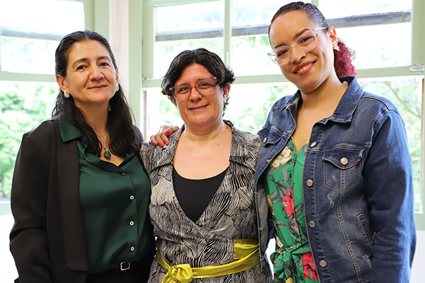 Mary Luz, Laura Carla y Doris provienen de la Facultad de Ciencias Humanas y Económicas de la UNAL Medellín. Foto Unimedios Medellín