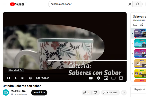 En otros años Saberes con Sabor ha conversado sobre equidad de género, cuarta revolución industrial, el lema fundacional de la institución y otros. Estas charlas se pueden consultar en el canal de Youtube: @SedeMedellinUNAL. Imagen tomada de youtube.com
