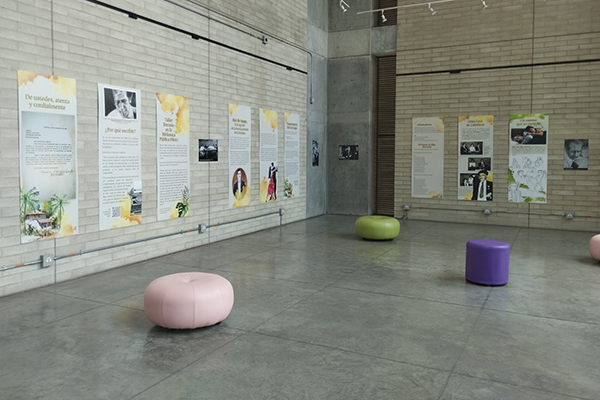 En noviembre, la exposición será trasladada a la Casa de la Literatura San Germán donde, en este momento, se encuentra expuesto el homenaje al escritor Manuel Mejía Vallejo. Foto del Sistema de Bibliotecas Públicas de Medellín.